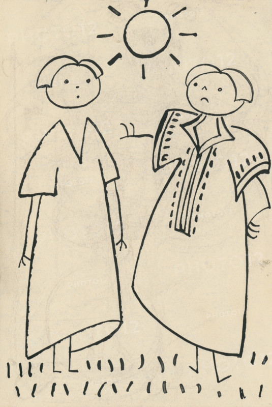 22. A story about a dog and a cat, around 1928. Additional Info: Illustrations for the book - Josef capek. Talking about a dog and a cat: how they farmed together and about all kinds of other things. [Prague] : Dr. O. storch-Marien, 1929.
