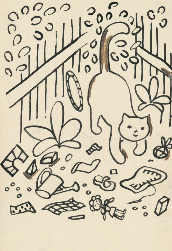 34. Talking about a dog and a cat, around 1928. Additional Info: Illustrations for the book - Josef capek. Talking about a dog and a cat: how they farmed together and about all kinds of other things. [Prague] : Dr. O. storch-Marien, 1929.