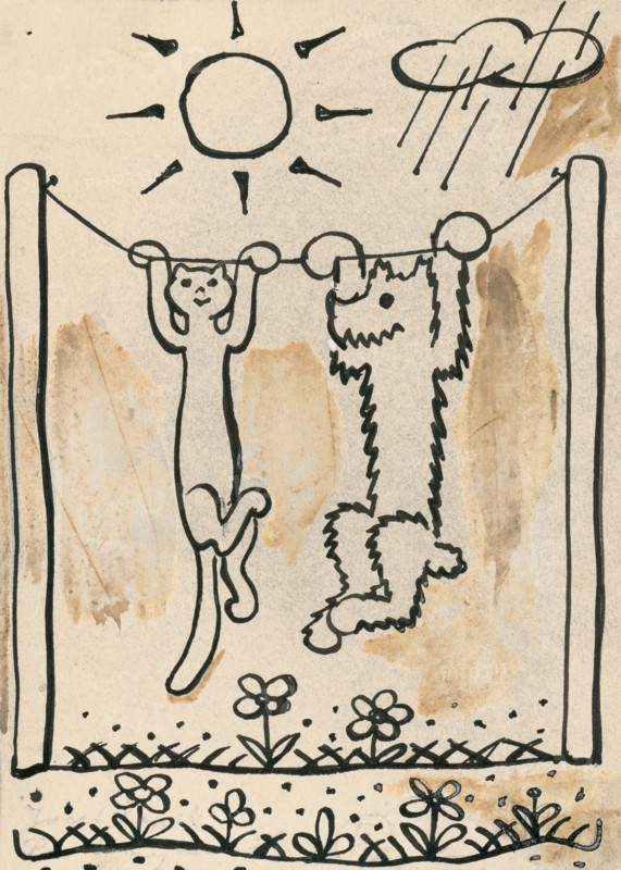 41. Talking about a dog and a cat, around 1928. Additional Info: Illustrations for the book - Josef capek. Talking about a dog and a cat: how they farmed together and about all kinds of other things. [Prague] : Dr. O. storch-Marien, 1929.