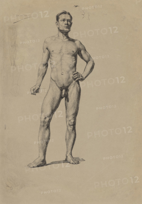 Study of a male nude, 1850-1855.