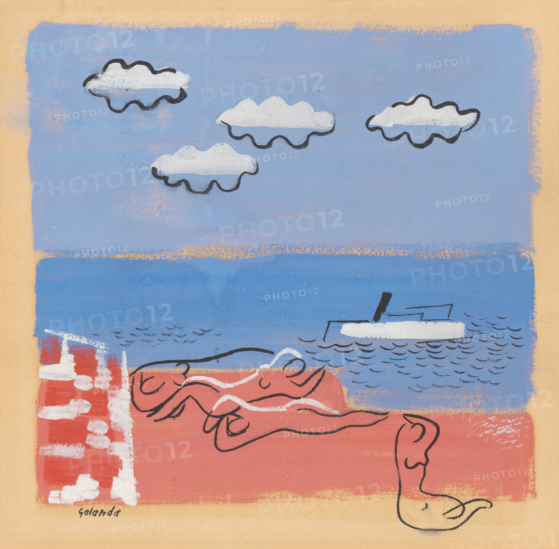On the beach, 1933-1934.
