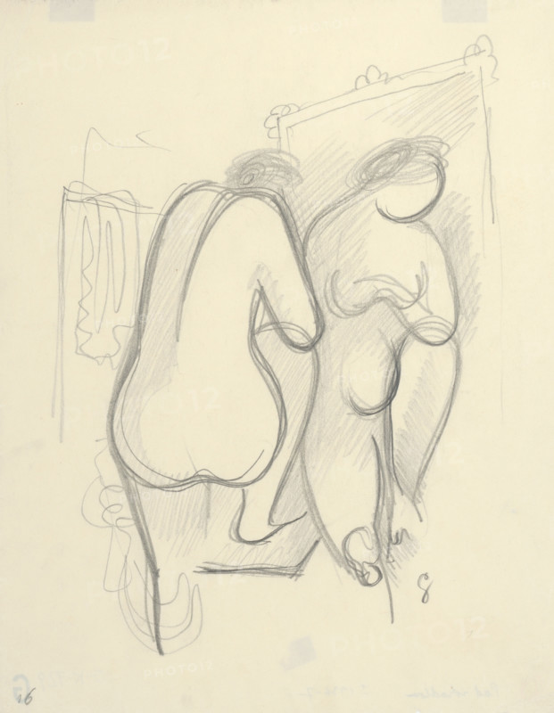 In front of mirror, 1936-1937.