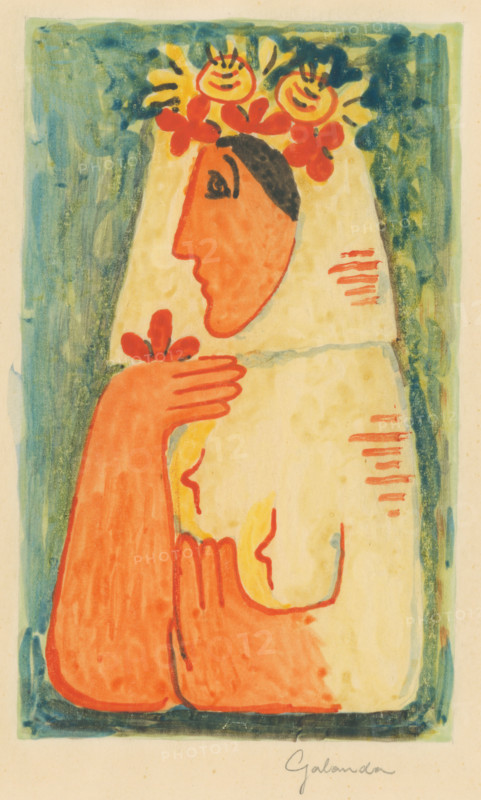 Woman with a wreath, around 1937.