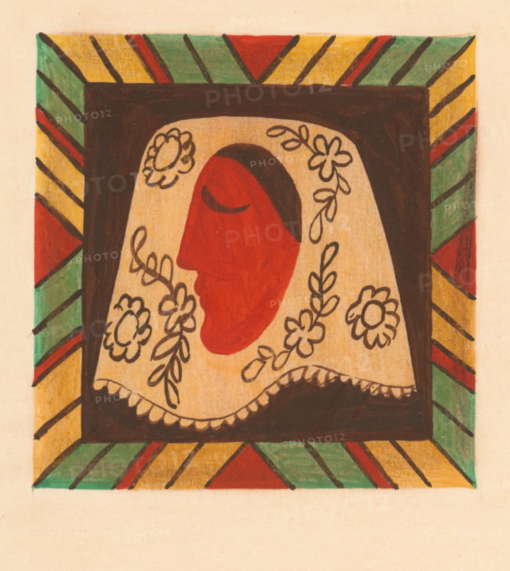 Girl's head in a scarf, 1937.