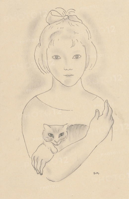 Girl with a cat, around 1927-1928.