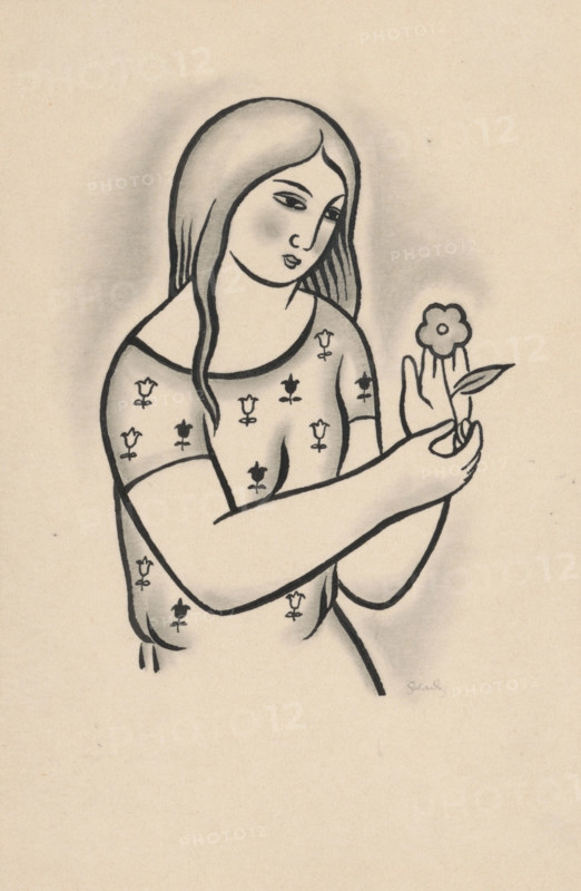 Girl with a flower, around 1926-1927.