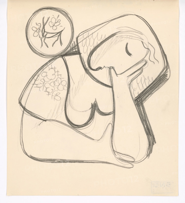 Woman with a folk plate, 1938.