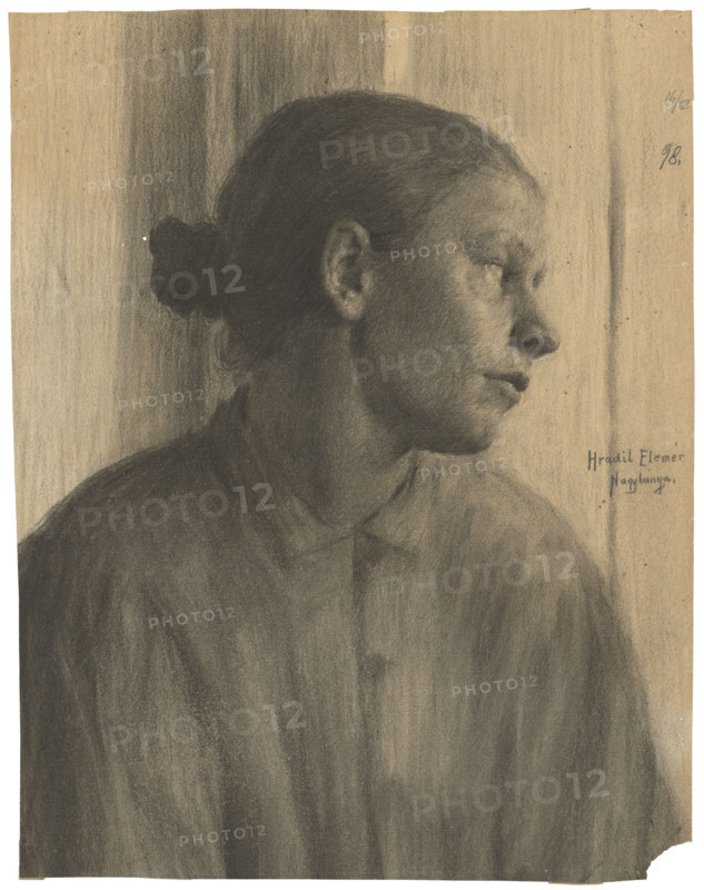 Study of a female head in profile, 1898.