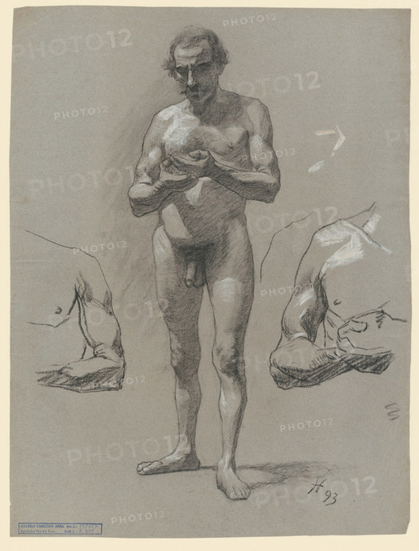 Study of a standing male nude, 1893.