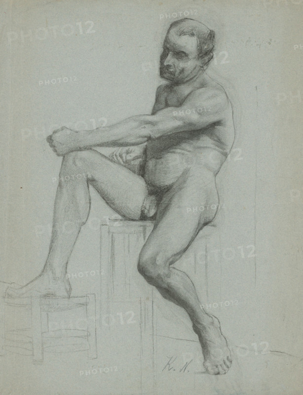 Seated man nude, 1905-1910.