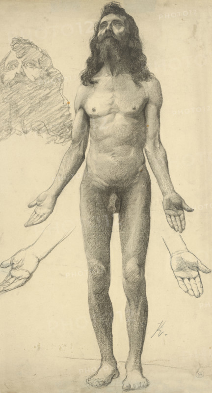 Nude man with a beard, 1910-1915.