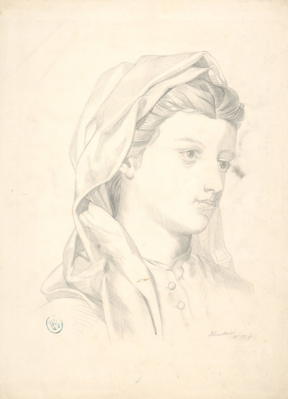 Young woman's head, 1878.