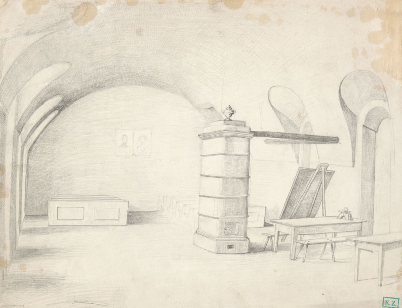 Interior of the studio, around 1850.