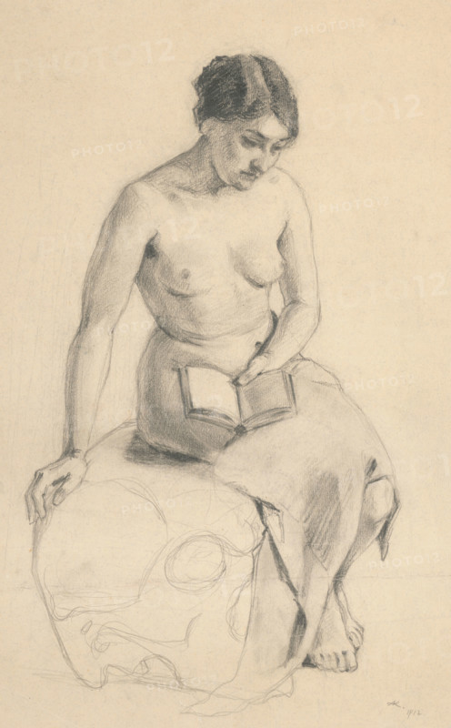 Study of a seated female nude, 1912.