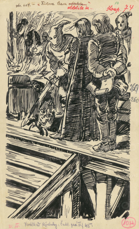 10.- The Execution, 1936. Additional Info: Illustration for the book cachticka pani by J.Niznansky, published by L.Mazac, Prague 1936 - 10 illus.