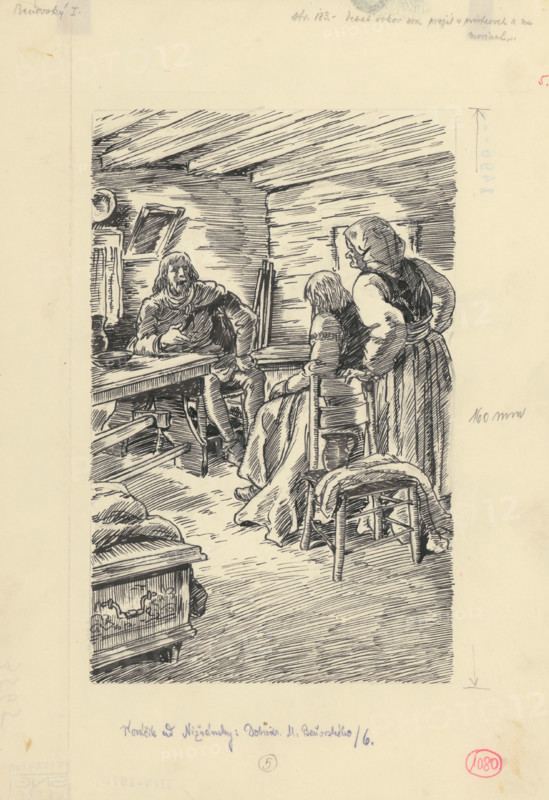 29.-I spent ten years in ports and on the seas, 1953. Additional Info: Illustration for the novel by J.Niznansky The Adventures of Moric Benovsky, published by L.Mazac, Prague 1953 - 32 illus.