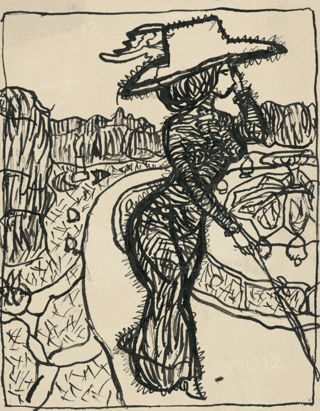 Caricature of a lady, 1908-1912.