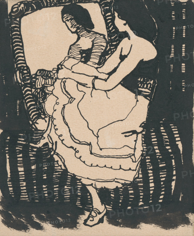 In front of mirror I., 1908.