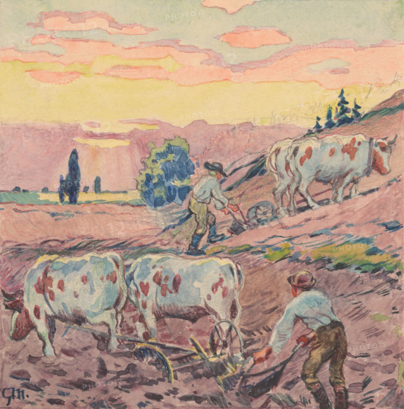 19.- Plowing, 1932. Additional Info: Illustrations for the book - August Horislav skultéty. Speeches. Bratislava : Viktor Sekey, [1932].
