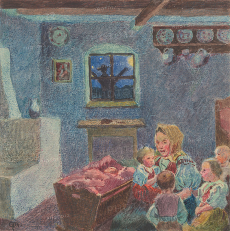 16.- Mother with children, 1932. Additional Info: Illustrations for the book - August Horislav skultéty. Speeches. Bratislava : Viktor Sekey, [1932].