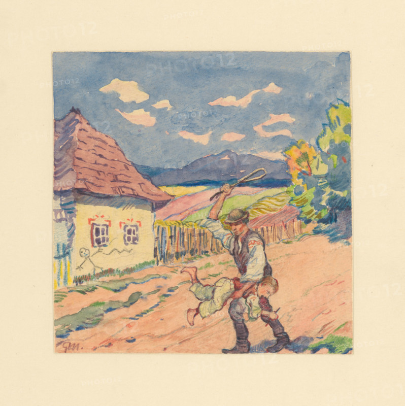 9.- Payment for painting a whitewashed cottage, 1932. Additional Info: Illustrations for the book - August Horislav skultéty. Speeches. Bratislava : Viktor Sekey, [1932].