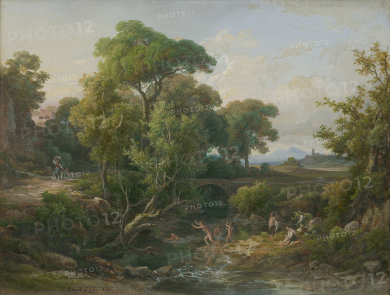Landscape with bathers, 1860.