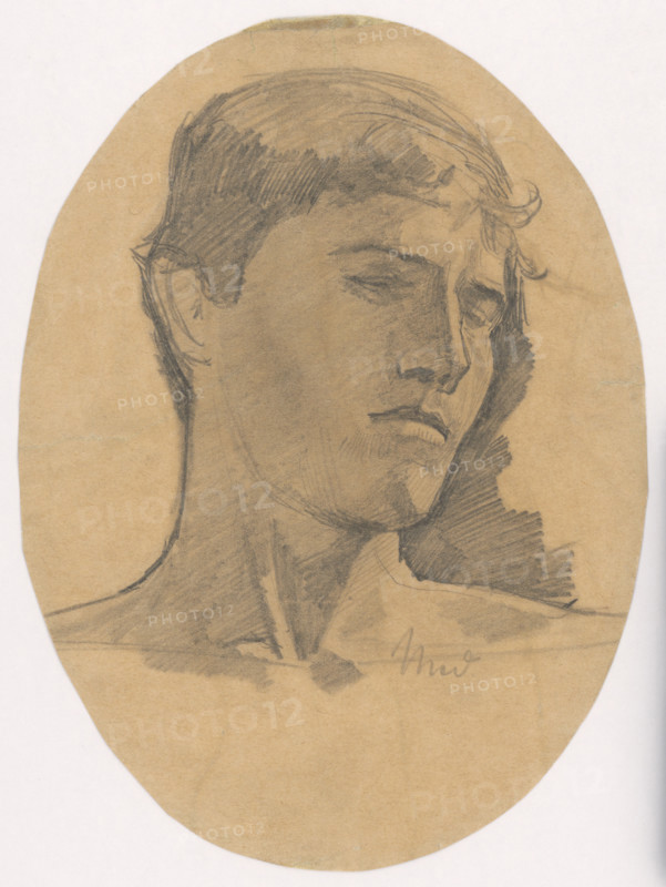 Study of a Young Man's Head, around 1873-1875.