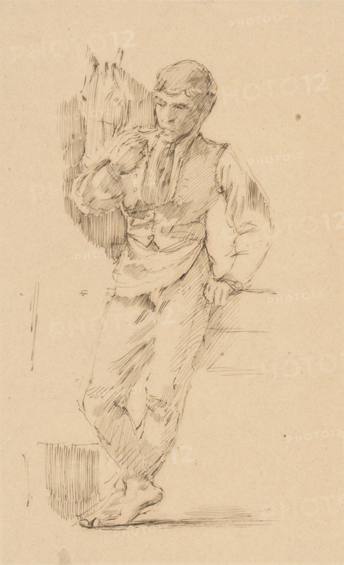 Study of a Smoking Coachman, 1890-1900.