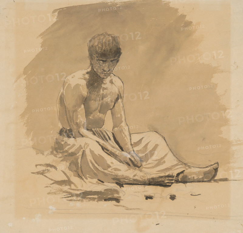 Seated Man Naked to the Waist, 1895-1900.