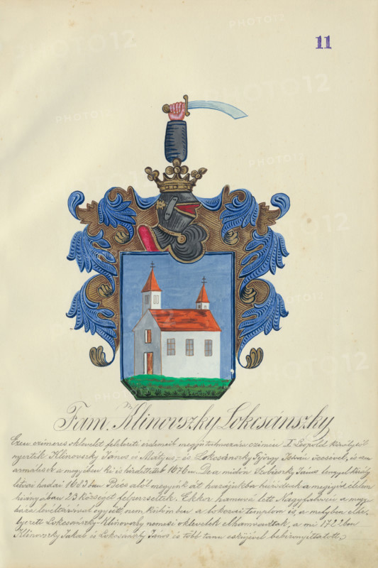 Coat of arms of the Klinovska Lokcanska family, 1904.   Additional Info: Adolf Medzihradsky's manuscript album arvamegyei nemesi csaladok cimerei 1755-1842 (Coats of arms of the gentry families of Orava County)