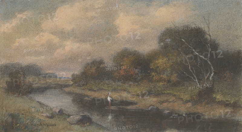 Landscape with a stork, around 1910.