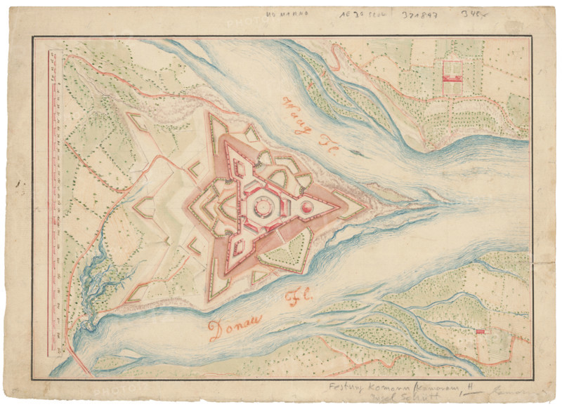 Ideal design of the Komarno fortress, 1600/1700.