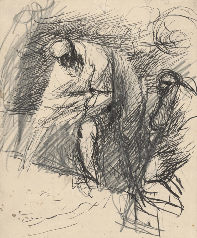 Bent old man, 1940-1944.