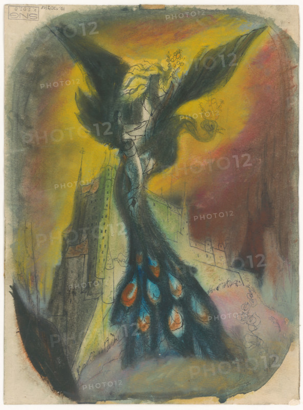 Princess carried away by a monster with a peacock's tail, 1940-1944.