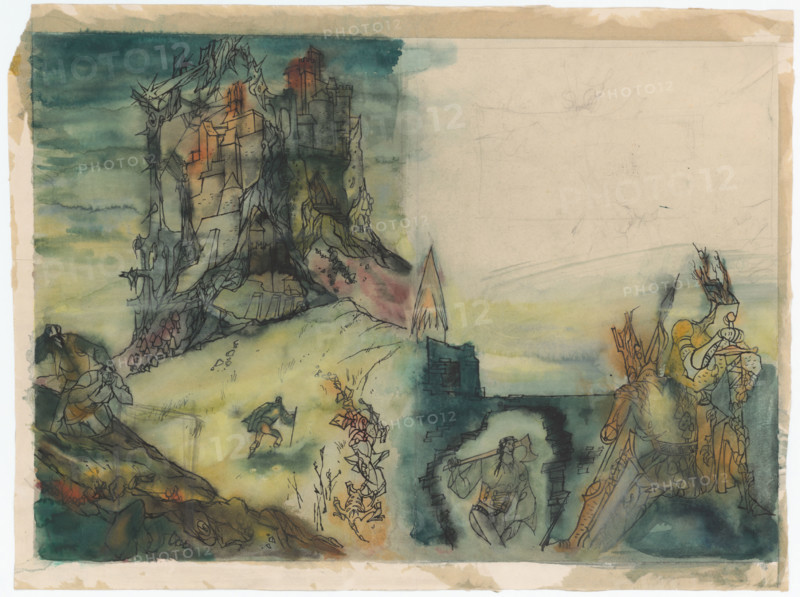 Suggestion for the cover for the fairy tale The Haunted Castle, 1940-1944.