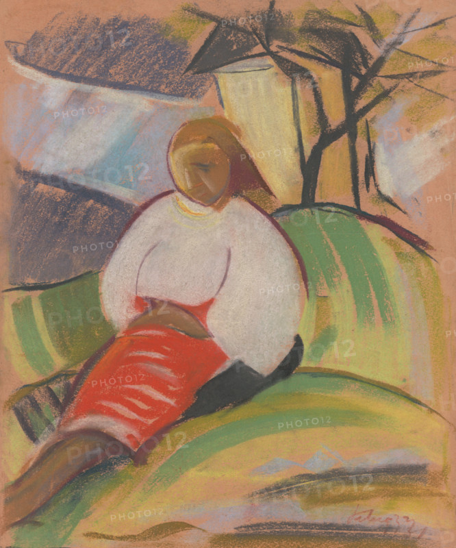 Girl in a red skirt, 1931.