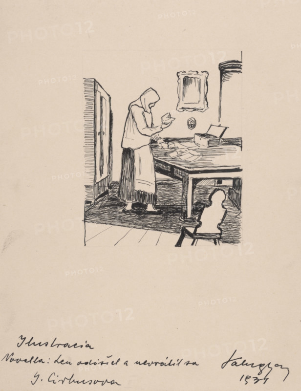 He just left, he didn't come back, 1931.   Additional Info: Illustrations for the book - Jolana Cirbusova. Silent battles: fairy tales. Trnava: St. Adalbert's Society, 1932.
