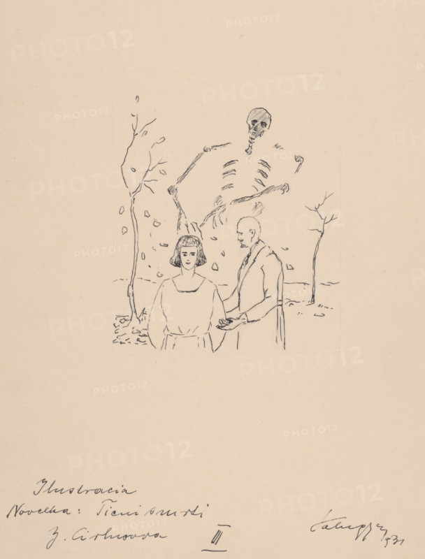 Shadows of Death, 1931.   Additional Info: Illustrations for the book - Jolana Cirbusova. Silent battles: fairy tales. Trnava: St. Adalbert's Society, 1932.