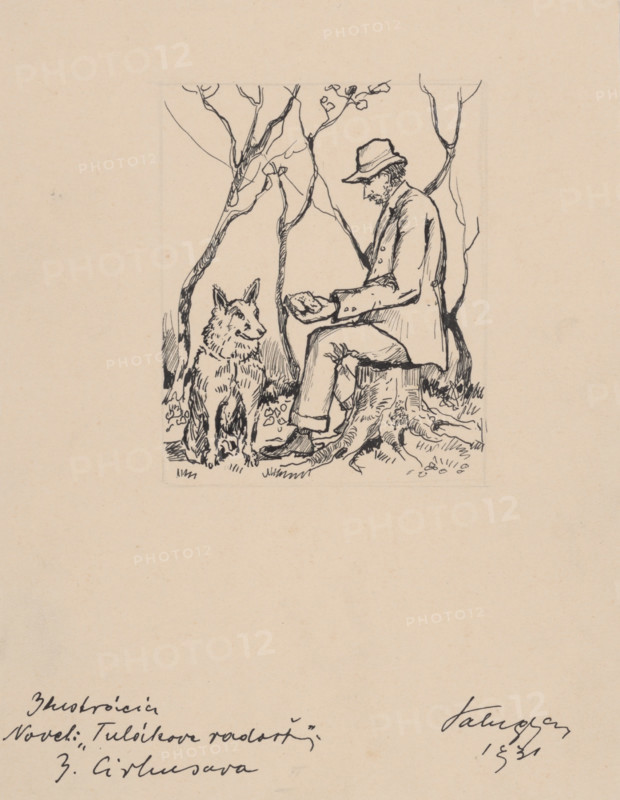 A Wanderer's Joy, 1931.   Additional Info: Illustrations for the book - Jolana Cirbusova. Silent battles: fairy tales. Trnava: St. Adalbert's Society, 1932.