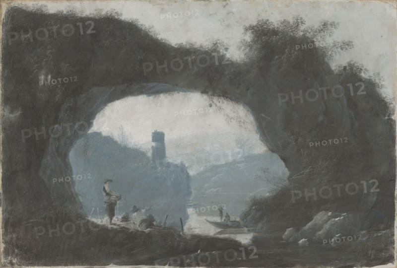 Stone gate in a river landscape, 2nd half 18th century.