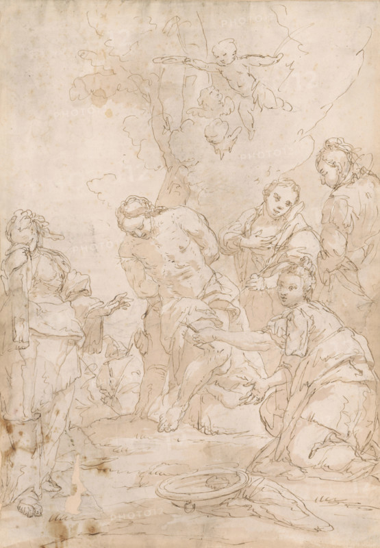 St. Irene and women treating St. Sebastian, 1701/1800.