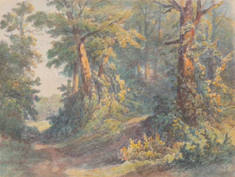 Forest motif, around 1900.