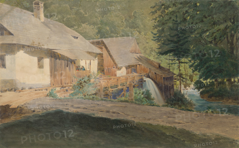 Mill on the edge of the forest, around 1860.