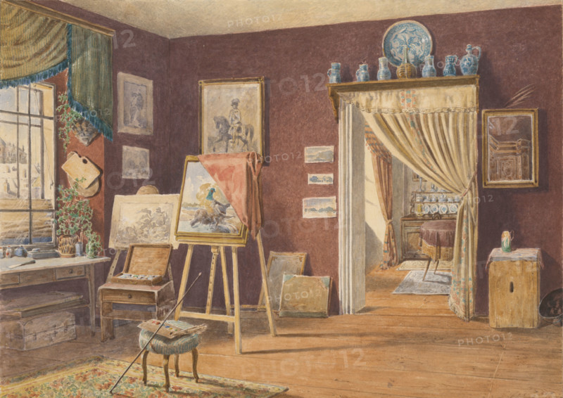 View of the artist's studio, 1891.