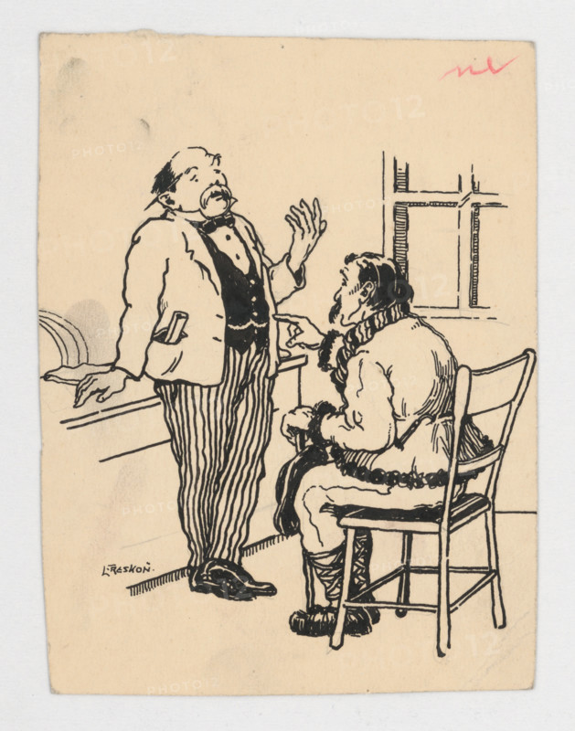 Lawyer with client, around 1920.