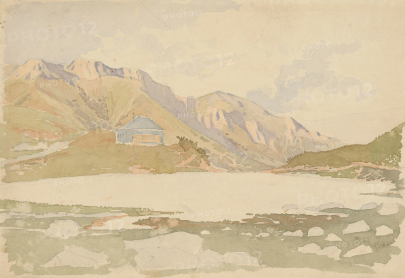 Kezmarska cottage above Belianské Tatras, 1875-1880.