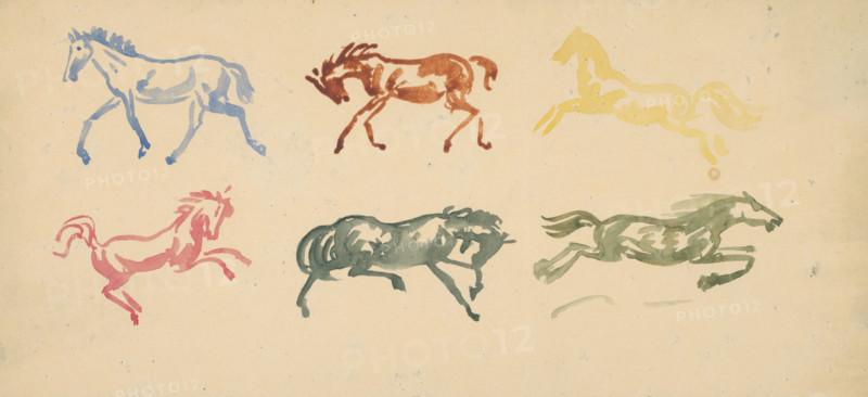 Sketch of galloping horses, 1940-1943.
