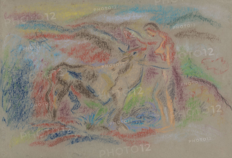 Woman with cow, 1935-1944.
