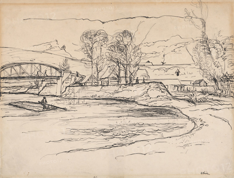 Raft on the Vah River, 1920-1929.