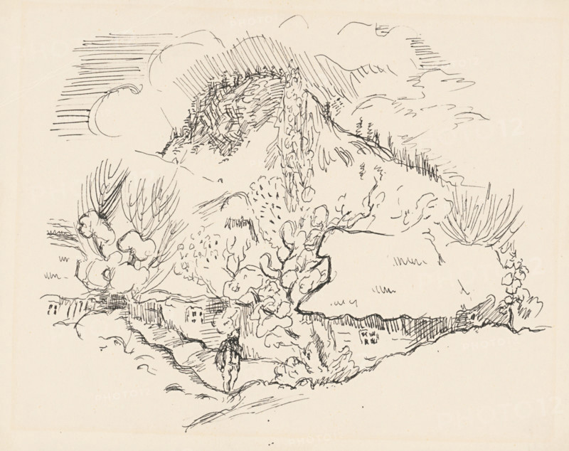 Man behind the village, c1935.